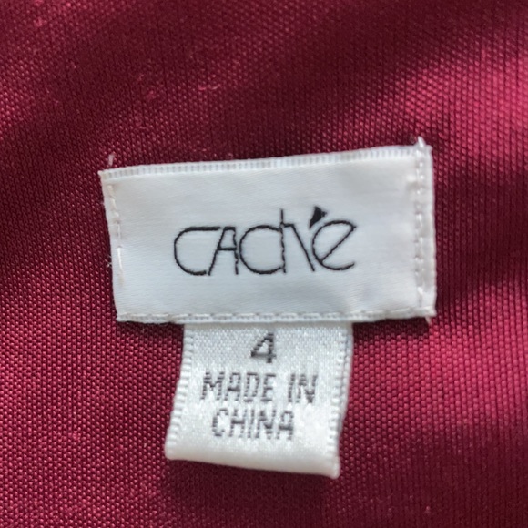 Cache red sequin mini dress, cowl neck, elastic waist W/ black tie belt size 4 - Picture 7 of 7